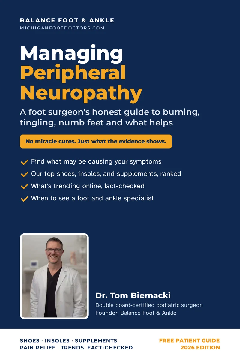 Cover of Dr. Tom Biernacki's free 33-page patient guide to peripheral neuropathy